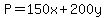 P=150x%2B200y