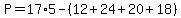 P=17%2A5-%2812%2B24%2B20%2B18%29