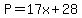 P=17x%2B28
