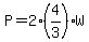 P=2%284%2F3%29W