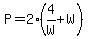 P=2%284%2FW%2BW%29