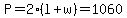 P=2%28l%2Bw%29=1060