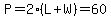 P=2%2A%28L%2BW%29=60