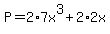 P=2%2A7x%5E3%2B2%2A2x