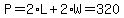 P=2%2AL%2B2%2AW=320