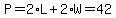 P=2%2AL%2B2%2AW=42