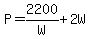 P=2200%2FW%2B2W