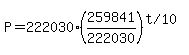 P=222030%2A%28259841%2F222030%29%5E%28%22t%2F10%22%29