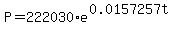 P=222030%2Ae%5E%280.0157257t%29
