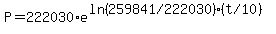 P=222030%2Ae%5E%28ln%28%22259841%2F222030%22%29%2A%28%22t%2F10%22%29%29