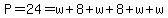 P=24=w%2B8%2Bw%2B8%2Bw%2Bw