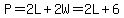 P=2L%2B2W=2L%2B6
