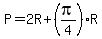 P=2R%2B%28pi%2F4%29R