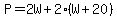 P=2W%2B2%28W%2B20%29