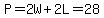 P=2W%2B2L=28