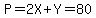 P=2X%2BY=80