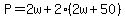 P=2w%2B2%282w%2B50%29