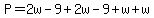 P=2w-9%2B2w-9%2Bw%2Bw