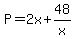 P=2x+%2B+48%2Fx