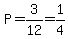 P=3%2F12=1%2F4