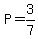 P=3%2F7