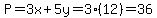 P=3x%2B5y=3%2812%29=36