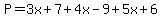 P=3x%2B7%2B4x-9%2B5x%2B6