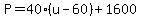 P=40%28u-60%29%2B1600