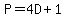 P=4D%2B1