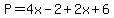 P=4x-2%2B2x%2B6