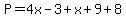 P=4x-3%2Bx%2B9%2B8