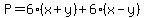 P=6%28x%2By%29%2B6%28x-y%29