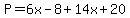 P=6x-8%2B14x%2B20