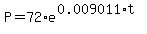 P=72%2Ae%5E%280.009011%2At%29
