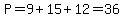 P=9%2B15%2B12=36