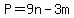 P=9n-3m