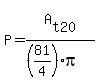 P=A%5Bt20%5D%2F%28%2881%2F4%29pi%29