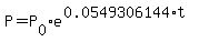 P=P%5B0%5De%5E%280.0549306144%2At%29