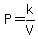 P=k%2FV
