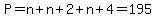 P=n%2Bn%2B2%2Bn%2B4=195