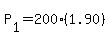 P%5B1%5D+=+200%281.90%29