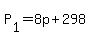 P%5B1%5D+=+8p+%2B+298