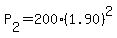 P%5B2%5D+=+200%281.90%29%5E2