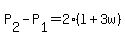 P%5B2%5D-P%5B1%5D=2%28l%2B3w%29