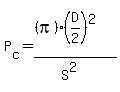 P%5Bc%5D+=+%28%28pi%29%28D%2F2%29%5E2%29%2F%28S%5E2%29
