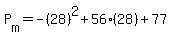 P%5Bm%5D+=+-%2828%29%5E2%2B56%2828%29%2B77