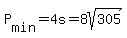 P%5Bmin%5D=4s=8sqrt%28305%29