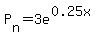 P%5Bn%5D=3e%5E%280.25x%29