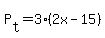 P%5Bt%5D+=+3%282x-15%29