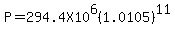 P+=+294.4X10%5E6%281.0105%29%5E11
